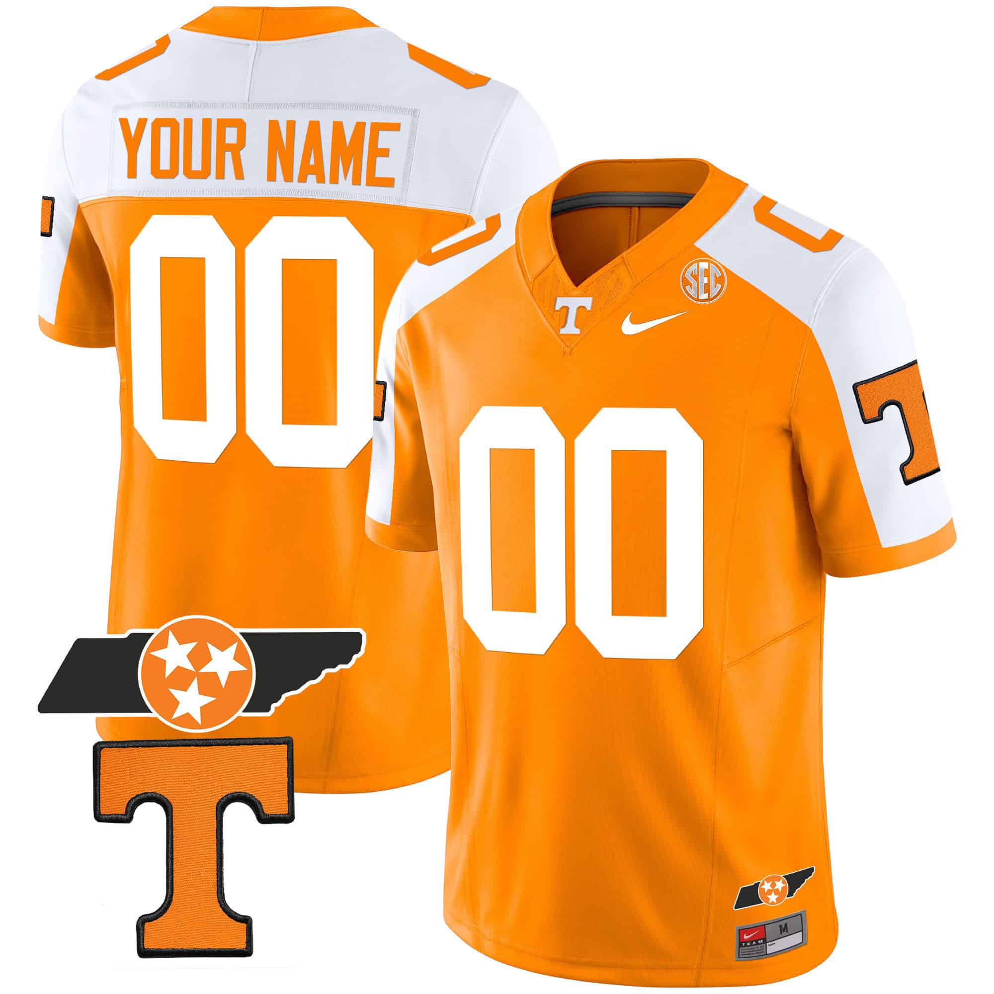 Men Tennessee Volunteers Orange 2024 Nike Checkerboard & Alternate Custom NCAA Jersey style 1